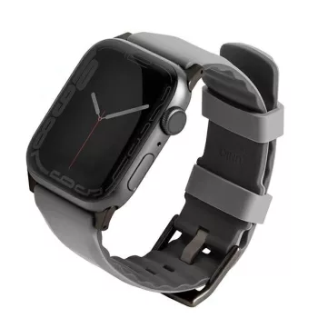   UNIQ óraszíj Linus Apple Watch Series 1/2/3/4/4/5/6/7/8/9/SE/SE2 38/40/41mm. Airosoft szilikon, szürke