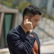 UNIQ óraszíj Linus Apple Watch Series 1/2/3/4/5/6/7/8/9/SE/SE2/Ultra/Ultra 2 42/44/45/49mm. Airosoft Silicone tok, fekete