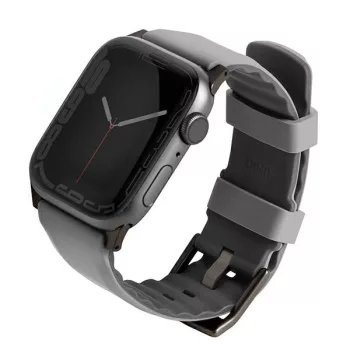   UNIQ óraszíj Linus Apple Watch Series 1/2/3/4/4/5/6/7/8/9/SE/SE2/Ultra/Ultra 2 42/44/45/49mm. Airosoft szilikon, szürke