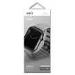 UNIQ óraszíj Linus Apple Watch Series 1/2/3/4/4/5/6/7/8/9/SE/SE2/Ultra/Ultra 2 42/44/45/49mm. Airosoft szilikon, szürke