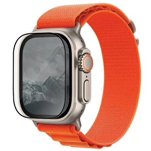 UNIQ Optix Vivid Apple Watch Ultra 49 mm, átlátszó edzett üvegfólia applikátorral