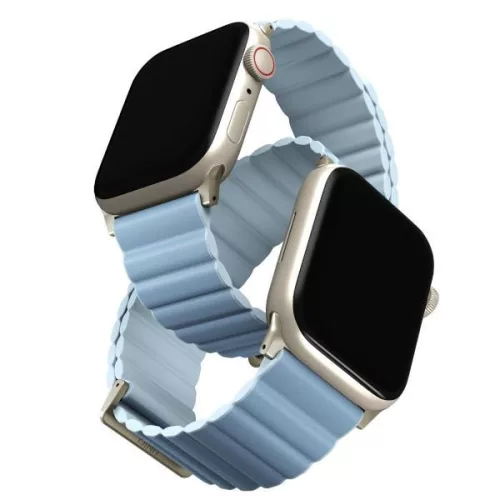 UNIQ Revix Premium óraszíj Apple Watch Series 1-8/SE/SE2 38/40/41 Edition Reversible Mag, fehér-kék