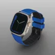 UNIQ óraszíj Linus Apple Watch Series 1/2/3/4/4/5/6/7/8/9/SE/SE2/Ultra/Ultra 2 42/44/45/49mm Airosoft szilikon, kék