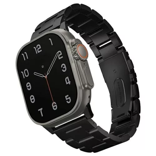UNIQ óraszíj Osta Apple Watch 42/44/45/ 49mm Series 1/2/3/4/5/6/7/8/9/SE/SE2/Ultra/Ultra 2 Stainless Steel, fekete