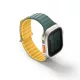 UNIQ óraszíj Revix Evo Apple Watch Series1/2/3/4/5/6/7/8/9/SE/SE2/Ultra/Ultra2 42/44/45/49mm Reversible Magnetic, zöld-sárga