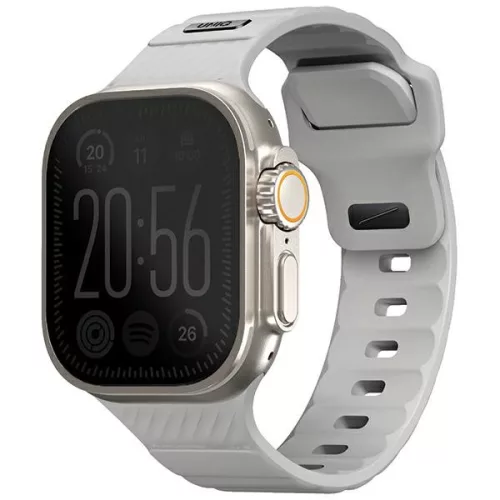 UNIQ óraszíj Stride Apple Watch Series1/2/3/4/5/6/7/8/9/SE/SE2/Ultra/Ultra 2 42/44/45/49mm FKM Rubber, szürke