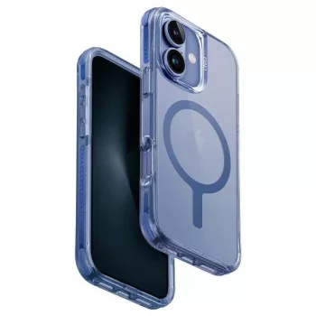   UNIQ tok Combat iPhone 16 Plus 6.7" Magclick Charging tok, átlátszó-kék