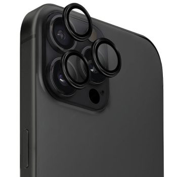   UNIQ Optix Aluminium Camera LensProtector iPhone 16 Pro 6.3" / 16 Pro Max 6.9" midnight fekete kameravédő