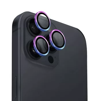   Uniq Optix alumínium kameravédő iPhone 16 Pro 6.3" / 16 Pro Max 6.9" irizáló kamera lencse üvegfólia applikátorral