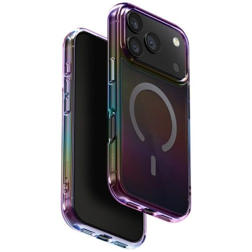 UNIQ Iridescia case iPhone 17 Pro Magclick Charging tok, midnight quartz