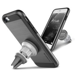   VRS Design (VERUS) iPhone 6S Plus / 6 Plus Verge Magnetic Flat tok és mágneses autós telefon tartó, acélszürke