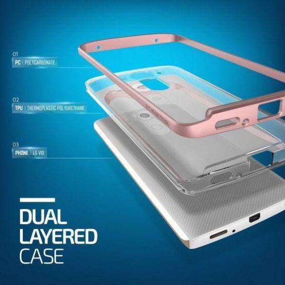 VRS Design (VERUS) LG V10 Crystal Bumper hátlap, tok, rozé arany