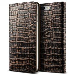   VRS Design (VERUS) Samsung Galaxy S8 Genuine Croco Diary oldalra nyíló bőr tok, arany