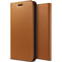   VRS Design (VERUS) iPhone Xs Max Genuine Leather Diary oldalra nyíló tok, barna