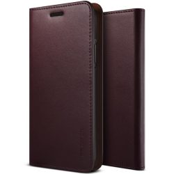   VRS Design (VERUS) iPhone Xs Max Genuine Leather Diary oldalra nyíló tok, bordó