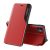 Eco Leather View Case elegant bookcase type case kickstand iPhone 13 Pro Max tok, piros