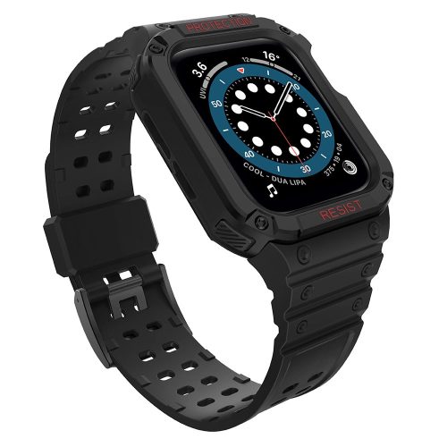 Protect óraszíj Band Band with tok Apple Watch 7/ SE (41/40/ 38mm) tok Armored Watch Cover tok, fekete