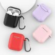 Case AirPods 2 / AirPods 1 silicone soft case headphones + keychain carabiner pendant tok, rózsaszín