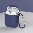 Case AirPods 2 / AirPods 1 silicone soft case headphones + keychain carabiner pendant tok, kék