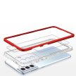 Clear 3in1 Case Samsung Galaxy S22 Plus ütésálló hátlap, tok, átlátszó-piros