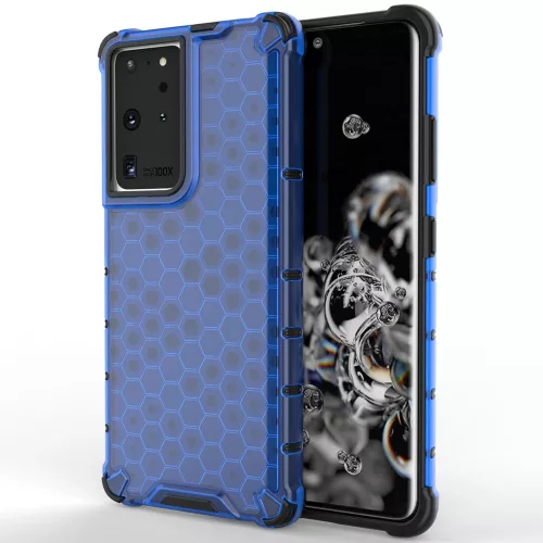 Honeycomb Case Samsung Galaxy S22 Ultra ütésálló hátlap, tok, kék