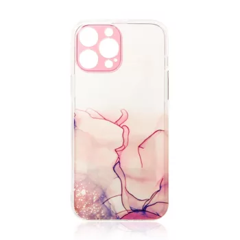   Marble Case iPhone 12 Pro Max Gel Cover Marble tok, rózsaszín