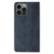 Magnet Strap Case iPhone 14 Plus Flip Wallet Mini Lanyard Stand tok, kék