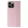 Magnet Strap Case iPhone 14 Plus Flip Wallet Mini Lanyard Stand tok, rózsaszín