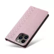 Magnet Strap Case iPhone 14 Plus Flip Wallet Mini Lanyard Stand tok, rózsaszín