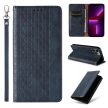 Magnet Strap Case iPhone 14 Pro Flip Wallet Mini Lanyard Stand tok, kék