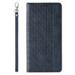 Magnet Strap Case iPhone 14 Pro Flip Wallet Mini Lanyard Stand tok, kék