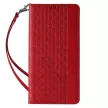 Magnet Strap Case iPhone 14 Pro Case with Flip Wallet Mini Lanyard Stand tok, piros