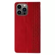 Magnet Strap Case iPhone 14 Pro Case with Flip Wallet Mini Lanyard Stand tok, piros