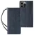Magnet Strap Case iPhone 14 Pro Max Flip Wallet Mini Lanyard Stand tok, kék