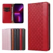 Magnet Strap Case iPhone 14 Pro Max Flip Wallet Mini Lanyard Stand tok, piros