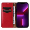 Magnet Strap Case iPhone 14 Pro Max Flip Wallet Mini Lanyard Stand tok, piros