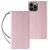 Magnet Strap Case iPhone 14 Pro Max Flip Wallet Mini Lanyard Stand tok, rózsaszín