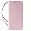 Magnet Strap Case iPhone 14 Pro Max Flip Wallet Mini Lanyard Stand tok, rózsaszín
