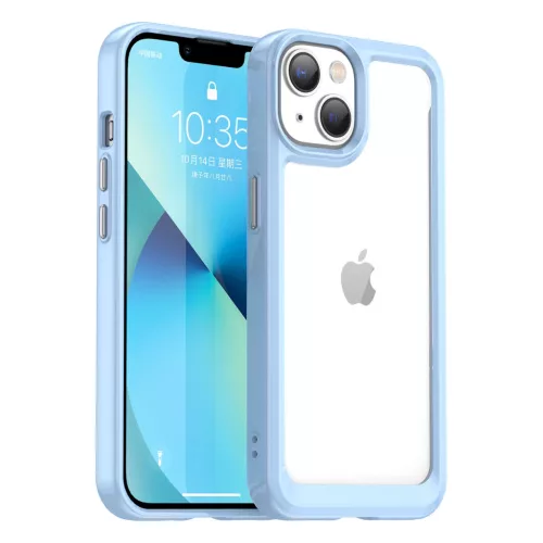 Outer Space Case iPhone 14 Plus hard cover with gel frame tok, kék