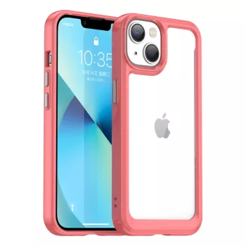   Outer Space Case iPhone 14 Plus hard cover with a gel frame tok, piros