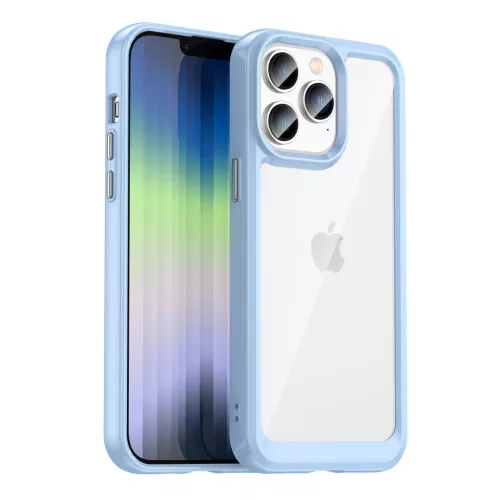Outer Space Case iPhone 14 Pro hard cover with a gel frame tok, kék