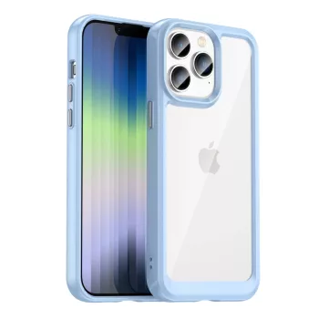   Outer Space Case iPhone 14 Pro Max hard case with a gel frame tok, kék