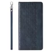 Magnet Strap oldalra nyíló tok Samsung Galaxy S23 Plus Flip Wallet Mini Lanyard Stand, kék