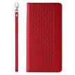 Magnet Strap oldalra nyíló tok Samsung Galaxy S23 Plus Flip Wallet Mini Lanyard Stand, piros