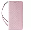 Magnet Strap oldalra nyíló tok Samsung Galaxy S23 Plus Flip Wallet Mini Lanyard Stand, rózsaszín