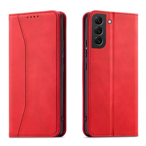 Magnet Fancy Case Samsung Galaxy S23 Plus oldalra nyíló tok, piros
