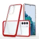 Clear 3in1 Case Samsung Galaxy S23 Plus ütésálló hátlap, tok, átlátszó-piros