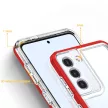 Clear 3in1 Case Samsung Galaxy S23 Plus ütésálló hátlap, tok, átlátszó-piros
