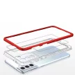 Clear 3in1 Case Samsung Galaxy S23 Plus ütésálló hátlap, tok, átlátszó-piros