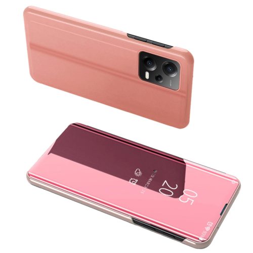 Clear View Case for Xiaomi Redmi Note 12 5G / Poco X5 5G Flip Cover tok, rózsaszín
